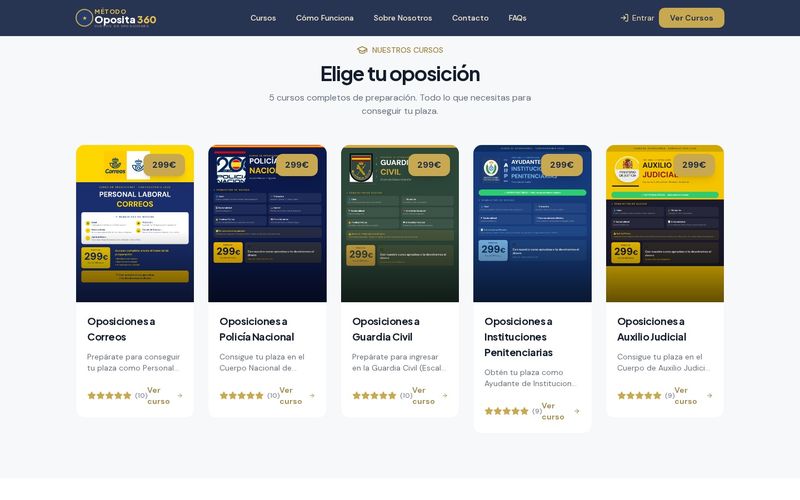 Proyecto Método Oposita 360 - Web diseñada por Web&Go