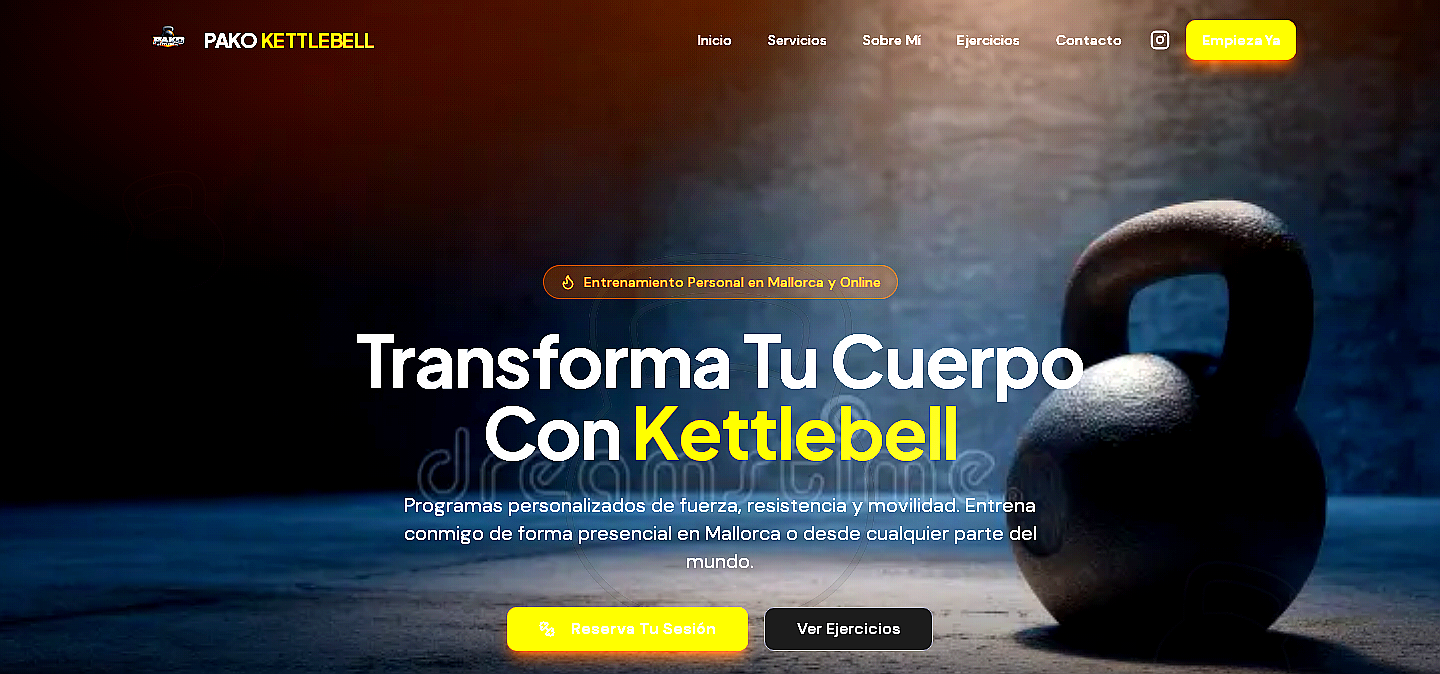 Pako Kettlebell — Web diseñada por Web&Go